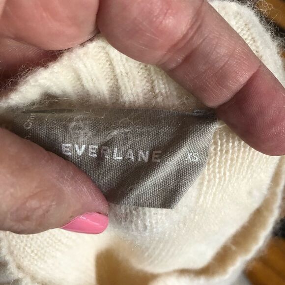 Everlane Oversized Alpaca Wool Blend Preppy Polka Dot Crew Neck Sweater - XS - Picture 12 of 14